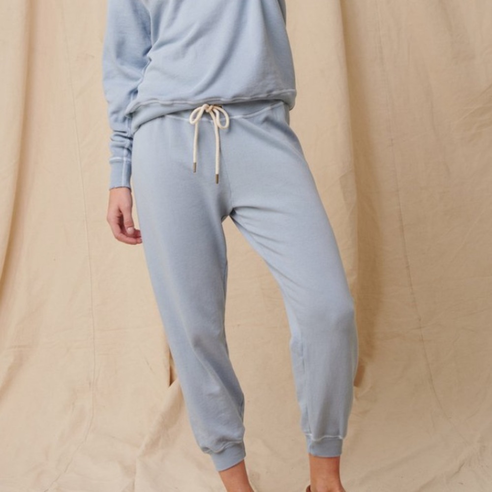 THE GREAT. The Cropped Sweatpants Jogger Blue 2